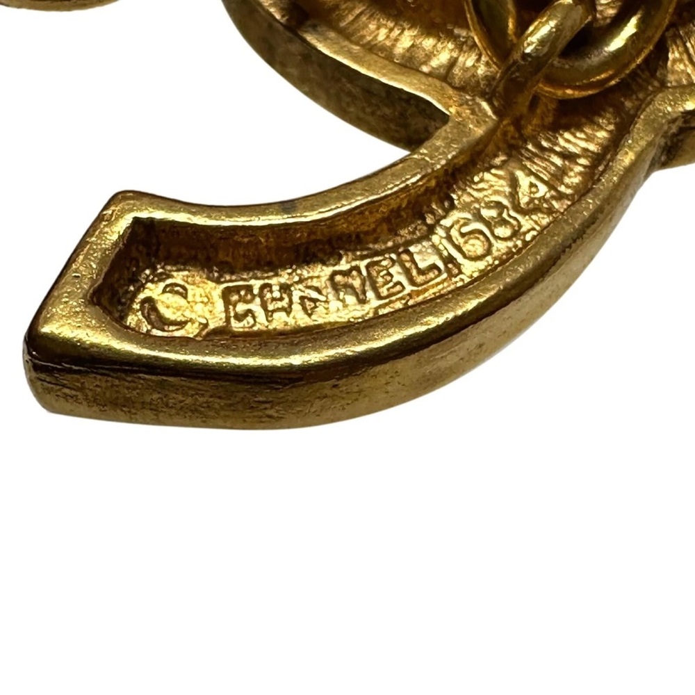 Authentic CHANEL gold plated CC triple chain hanging belt vintage 80cm - Picture 6 of 10